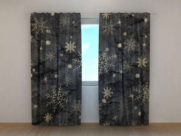 Photo curtain: GOLDEN SNOWFLAKES