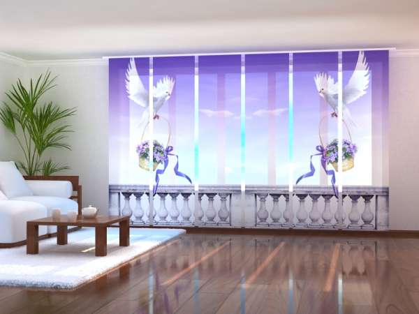 Sliding panel curtain (1-6 pts.): BEAUTIFUL DOVES