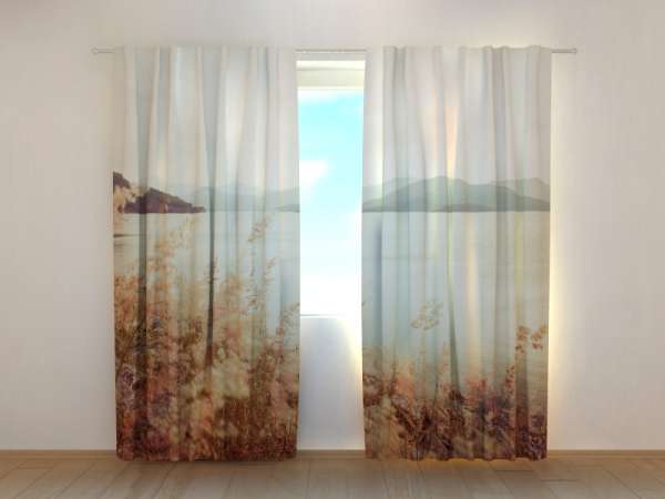 Photo curtain: GRASS AND MOUNTAINS IN VINTAGE STYLE