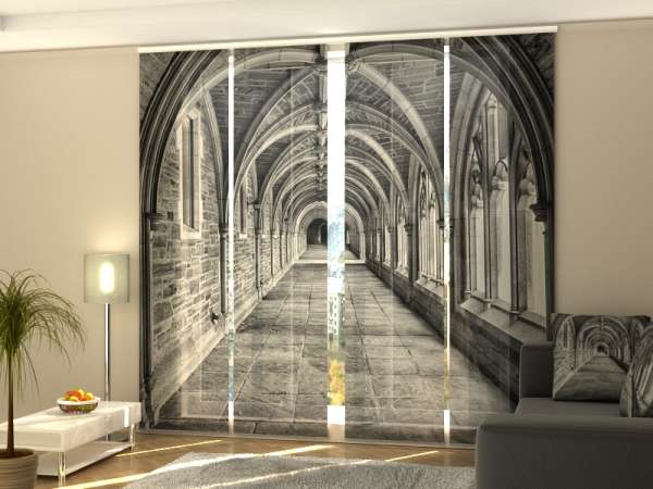 Sliding panel curtain (1-4 pts.): ANTIC STONE ARCHED HALLWAY