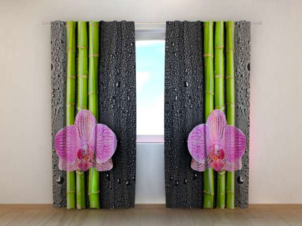 Photo curtain: ORCHIDS AND BAMBOO 2