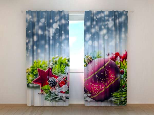 Photo curtain: CHRISTMAS DECORATION AND SNOW