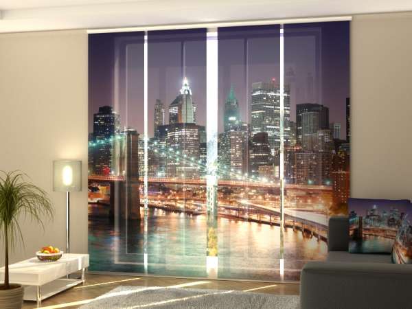 Sliding panel curtain (1-4 pts.): MANHATTAN AFTER SUNSET