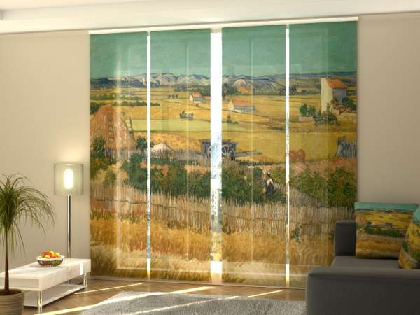 Sliding panel curtain (1-4 pts.): VAN GOGH'S HARVEST AT LA CRAU