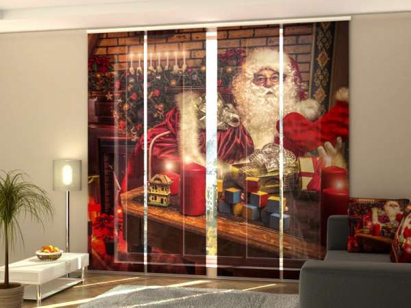 Sliding panel curtain (1-4 pts.): SANTA CLAUS AND GIFTS