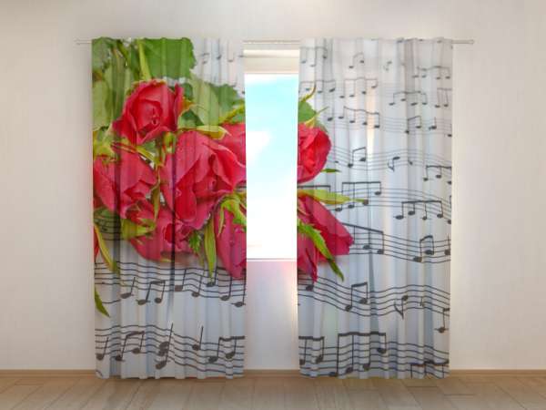 Photo curtain: ROSES AND NOTES