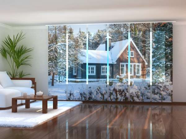 Sliding panel curtain (1-6 pts.): SNOW ON THE ROOF