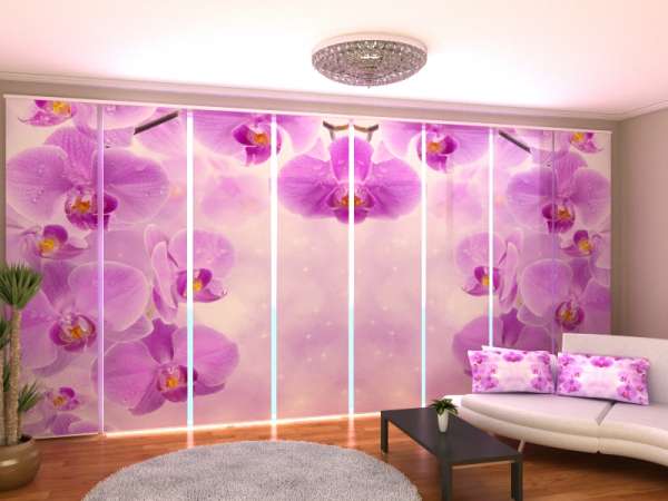 Sliding panel curtain (1-8 pts.): STARRY ORCHIDS