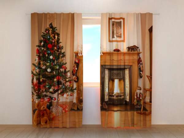 Photo curtain: FIREPLACE AT CHRISTMAS