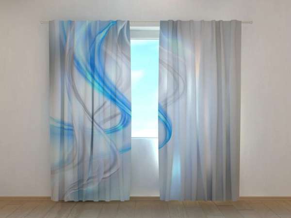 Photo curtain: BLUE AND GRAY HARMONY ABSTRACTION