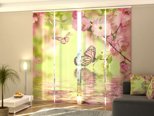 Sliding panel curtain (1-4 pts.): BUTTERFLIES IN SPRING