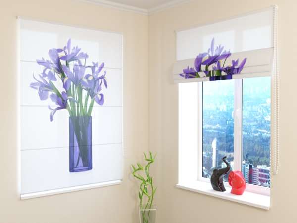 Roman blind: BOUQUET OF IRISES