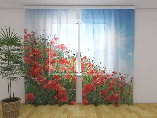 Chiffon curtain: SUNNY POPPIES