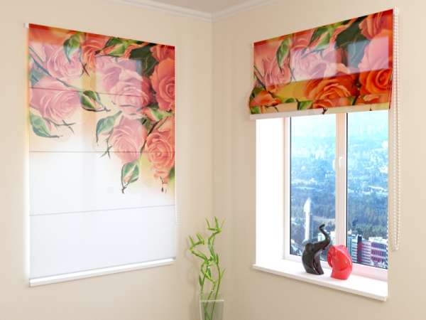 Roman blind: ORANGE ROSES