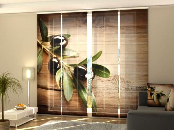 Sliding panel curtain (1-4 pts.): BLACK OLIVES