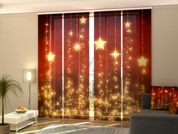 Sliding panel curtain (1-4 pts.): CHRISTMAS STARS BACKGROUND