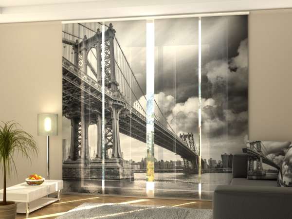 Sliding panel curtain (1-4 pts.): BRIDGE BLACK AND WHITE