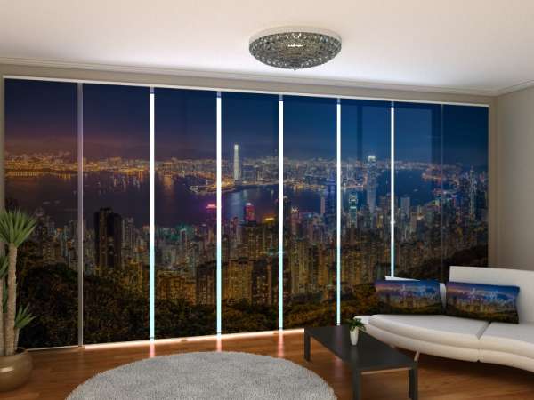 Sliding panel curtain (1-8 pts.): CITY PORT AT NIGHT