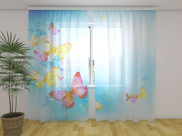 Chiffon curtain: BUTTERFLY IN THE SKY