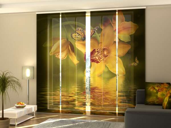 Sliding panel curtain (1-4 pts.): JADE ORCHIDS