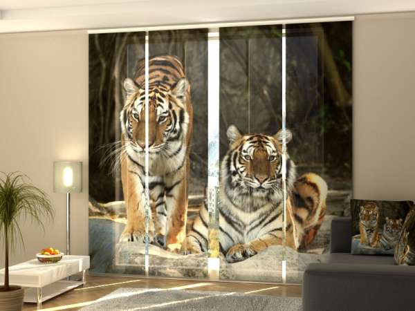 Sliding panel curtain (1-4 pts.): CHARMING TIGERS