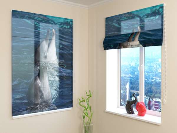 Roman blind: TWO DOLPHINS