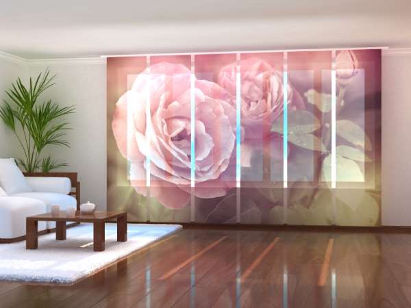 Sliding panel curtain (1-6 pts.): RETRO ROSES