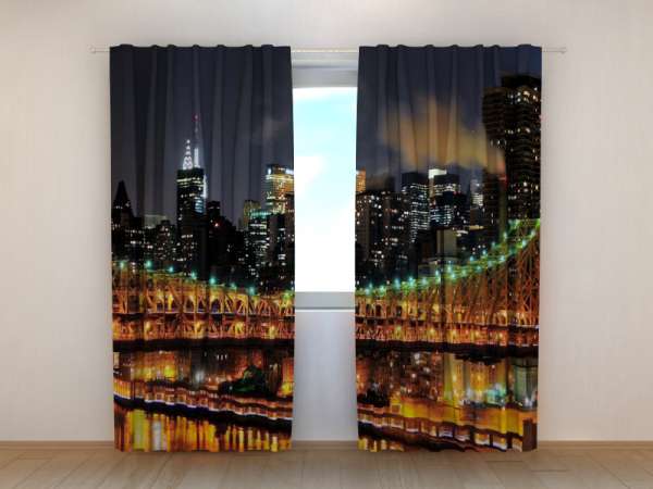 Photo curtain: MANHATTAN AT NIGHT