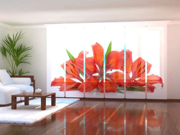 Sliding panel curtain (1-6 pts.): FIERY LILIES