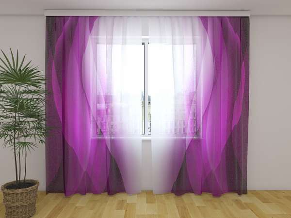 Chiffon curtain: PURPLE WAVES