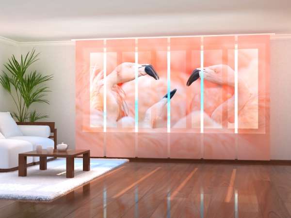 Panel curtain (1-6 pts.): AMAZING PINK FLAMINGOS