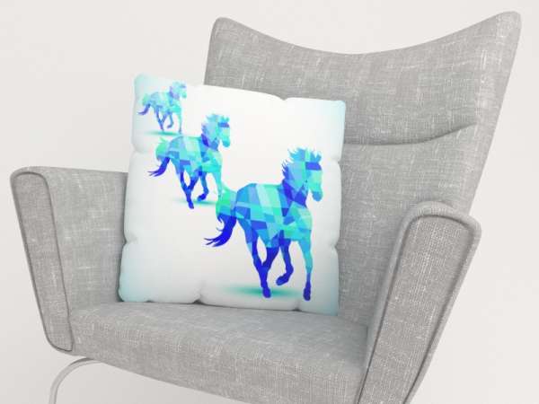 Pillowcase: BLUE HORSES