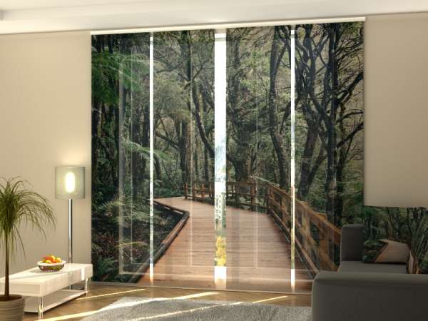 Sliding panel curtain (1-4 pts.): BOARDWALK IN FOREST