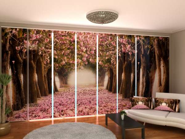 Sliding panel curtain (1-8 pts.): SPRING MAGNOLIAS