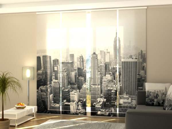 Sliding panel curtain (1-4 pts.): NEW YORK IN BLACK AND WHITE