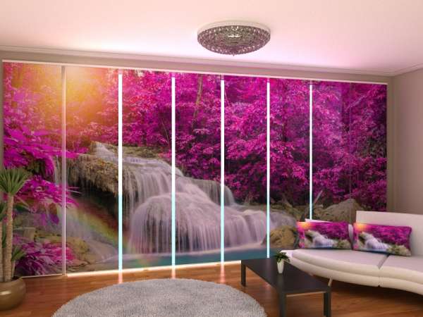 Sliding panel curtain (1-8 pts.): FLOWERS AT THE WATERFALL 2