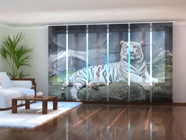 Sliding panel curtain (1-6 pts.): WHITE TIGER ON A ROCK