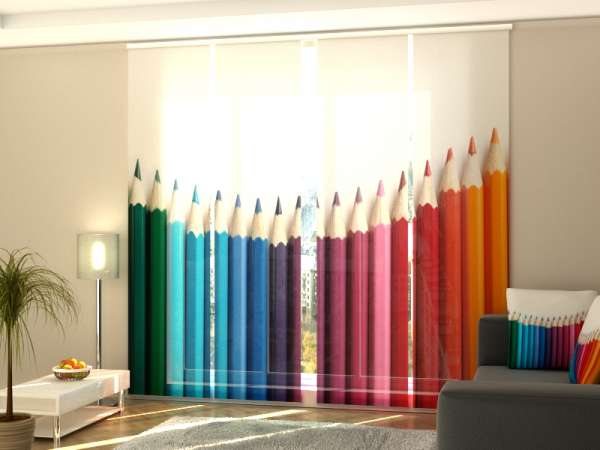 Sliding panel curtain (1-4 pts.): COLOUR PENCILS