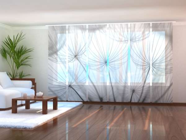 Sliding panel curtain (1-6 pts.): GRAY DANDELION