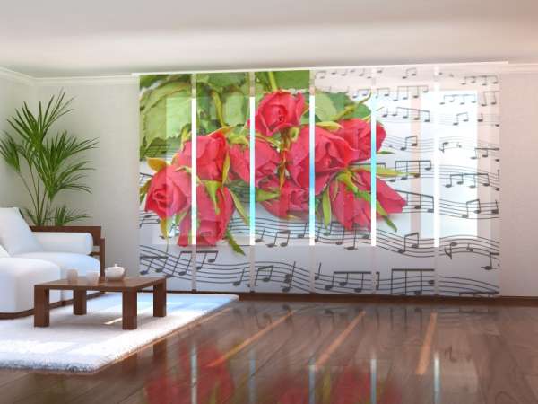 Sliding panel curtain (1-6 pts.): ROSES AND NOTES