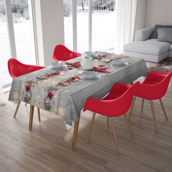 Tablecloth: RED CHRISTMAS STAR