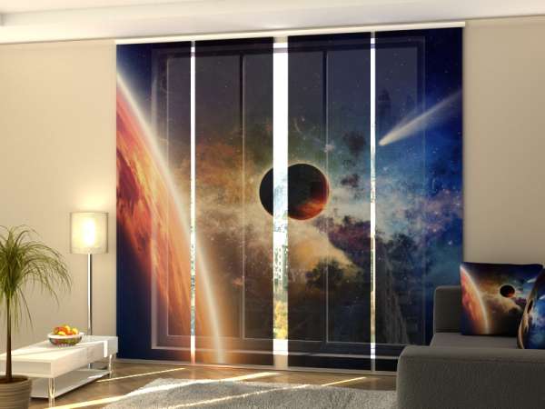 Sliding panel curtain (1-4 pts.): NEBULA, STARS AND COMET IN SPACE