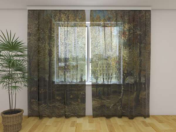 Chiffon curtain: VAN GOGH'S POPLARS NEAR NUENEN