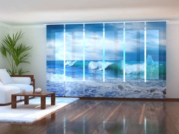 Sliding panel curtain (1-6 pts.): BLUE WAVE