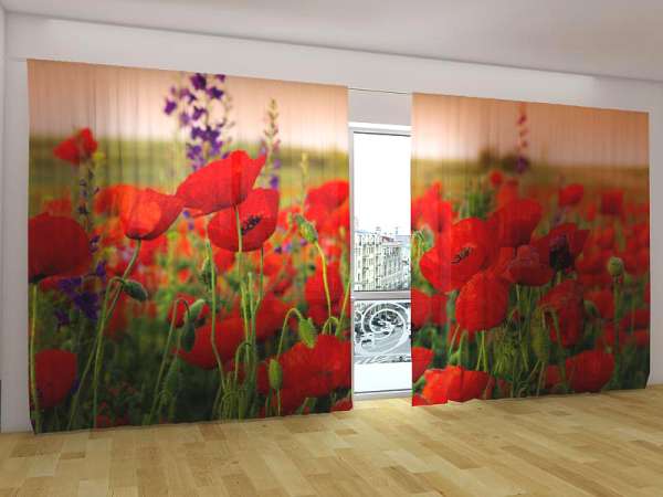 Panoramic curtain: WONDERFUL POPPIES