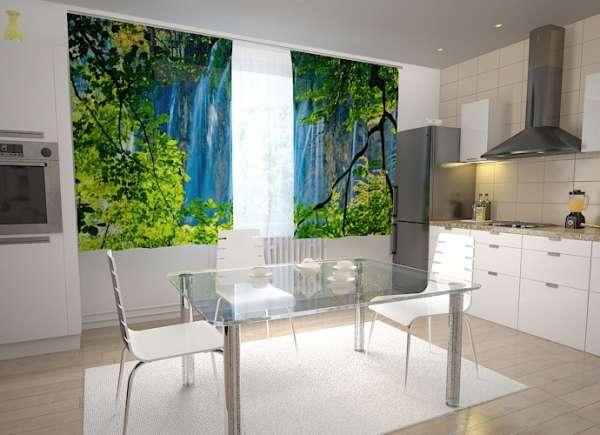 Kitchen curtain: WATERFALL BEHIND THE WINDOW