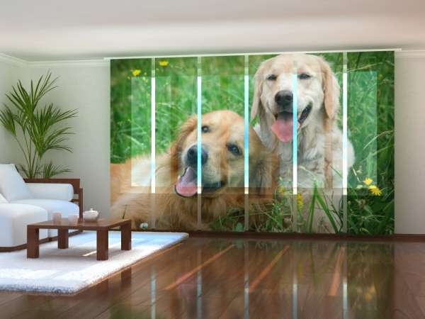 Sliding panel curtain (1-6 pts.): LABRADORS RETRIEVERS IN THE MEADOW