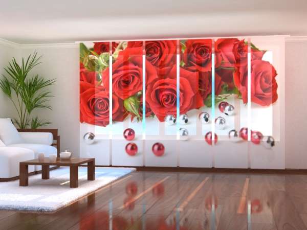 Sliding panel curtain (1-6 pts.): ROSES AND BEADS