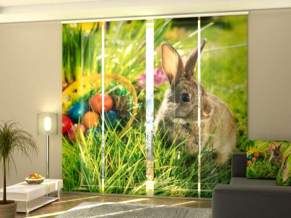 Sliding panel curtain (1-4 pts.): EASTER RABBIT