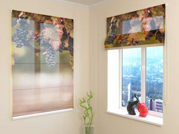 Roman blind: AUTUMN GRAPES